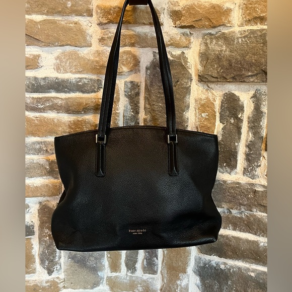RESERVED FOR @michellyma Kate spade black pebble grain leather top tote preowned - Picture 3 of 16